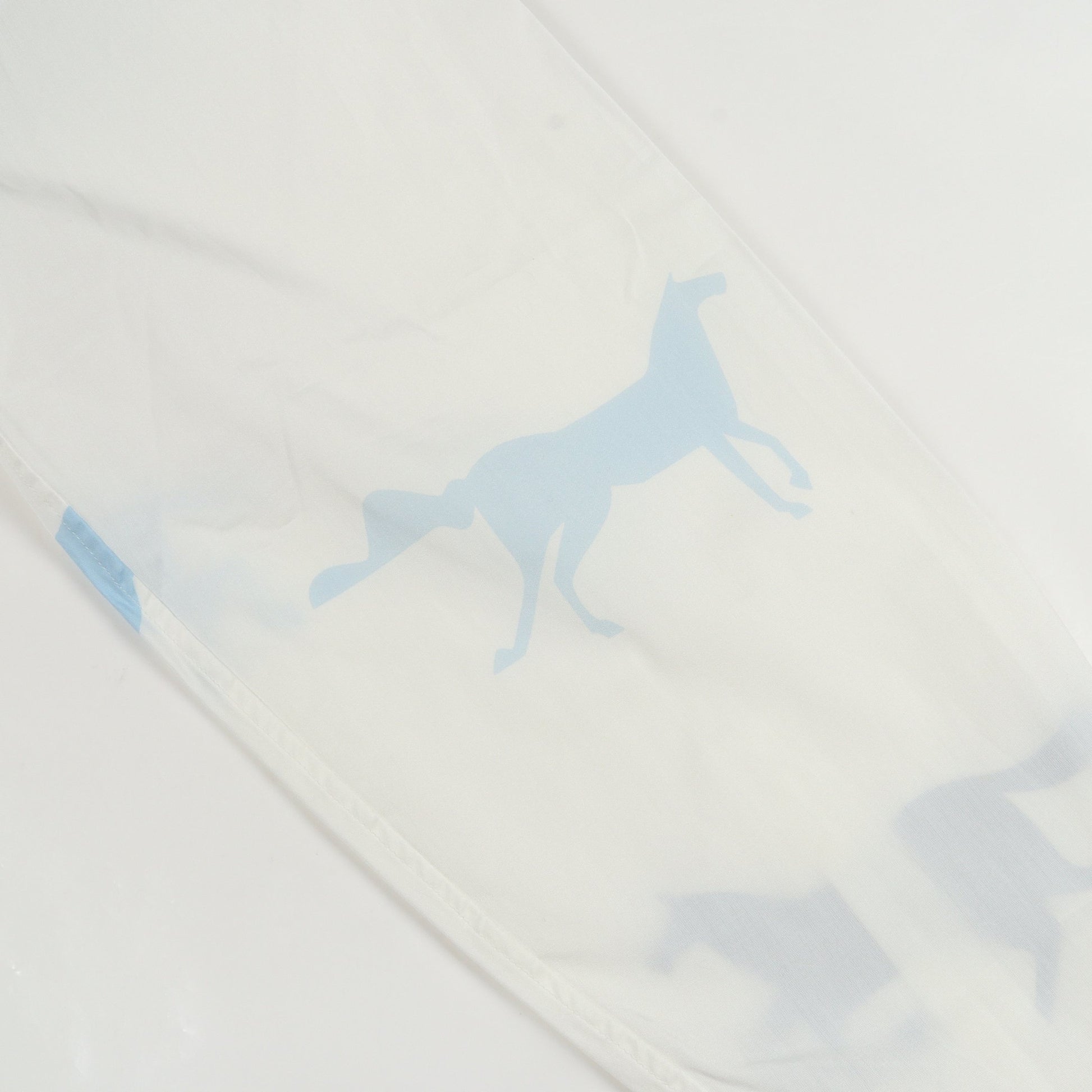 PUZZLE VEGETAL 長袖 シャツ コットン ホワイト ライトブルー グレー エルメス トップス HERMES