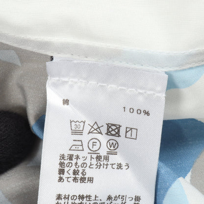 PUZZLE VEGETAL 長袖 シャツ コットン ホワイト ライトブルー グレー エルメス トップス HERMES