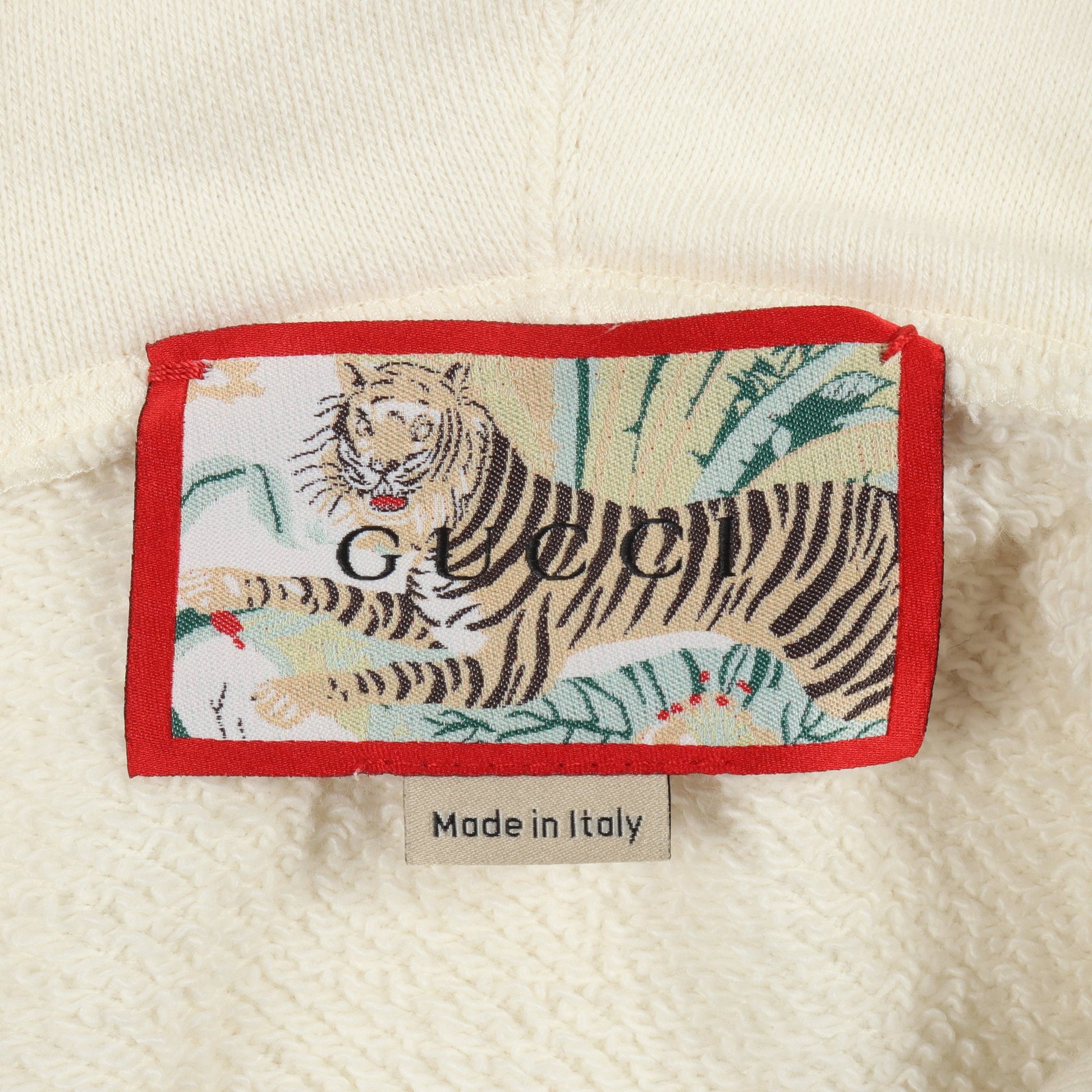 タイガープリント プルオーバーパーカー コットン オフホワイト マルチカラー グッチ トップス GUCCI
