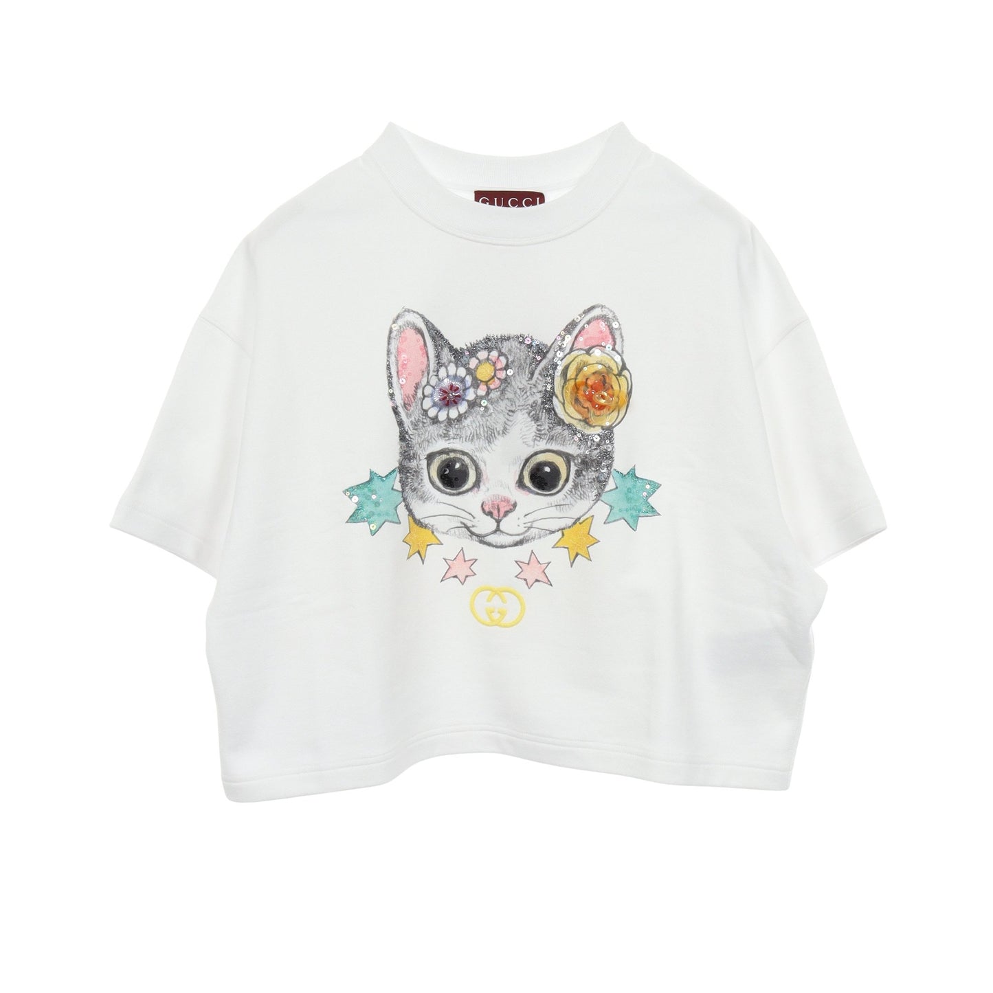 GUCCI × ヒグチユウコ 半袖 スウェットシャツ コットン ホワイト マルチカラー グッチ トップス GUCCI