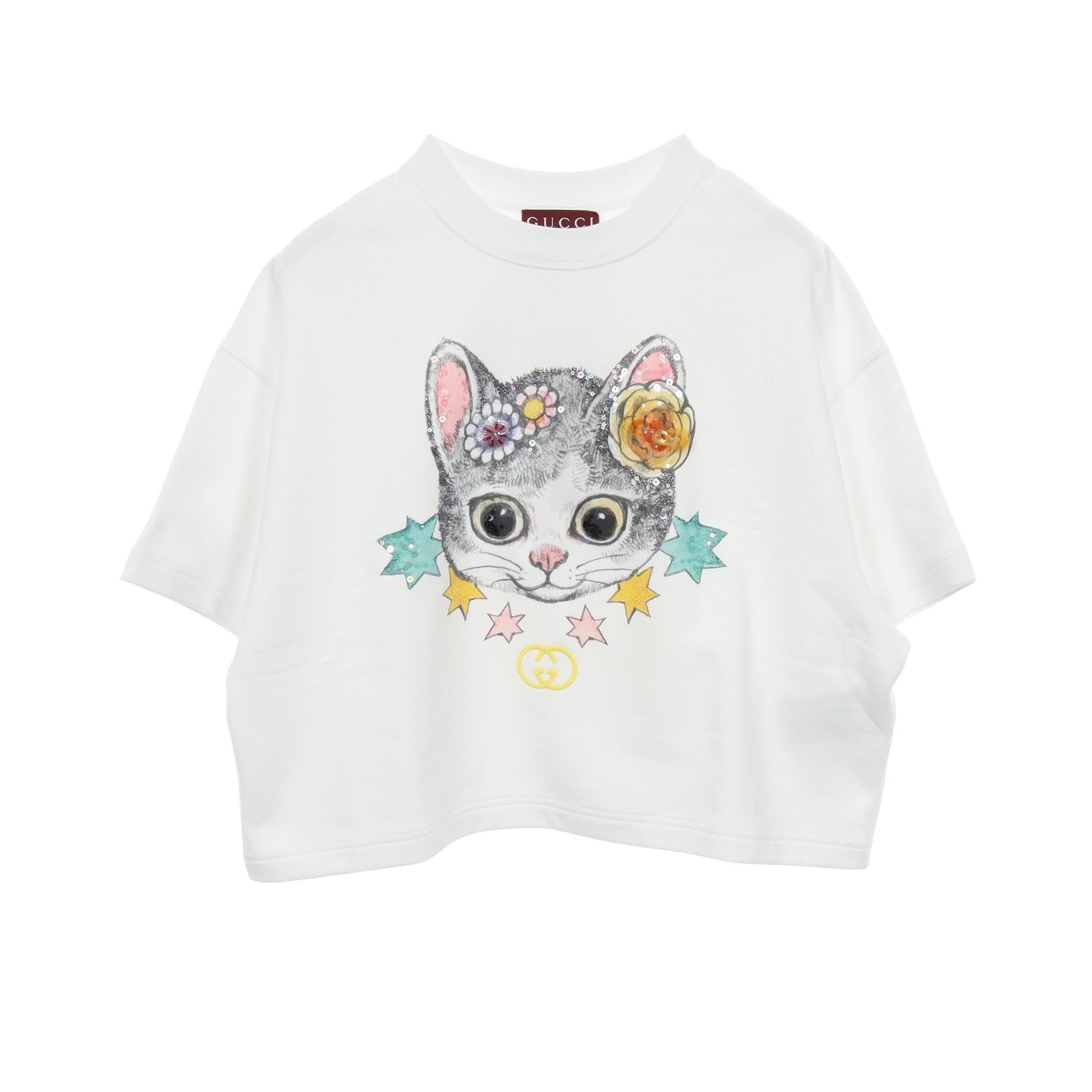 GUCCI × ヒグチユウコ 半袖 スウェットシャツ コットン ホワイト マルチカラー グッチ トップス GUCCI