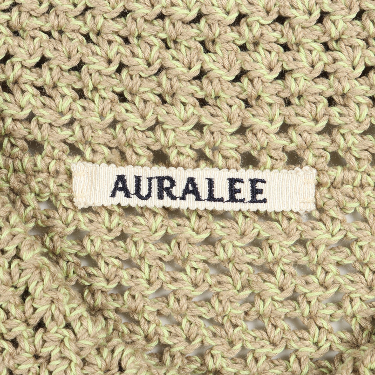 カギ編み カーディガン コットン イエローグリーン オーラリー トップス AURALEE