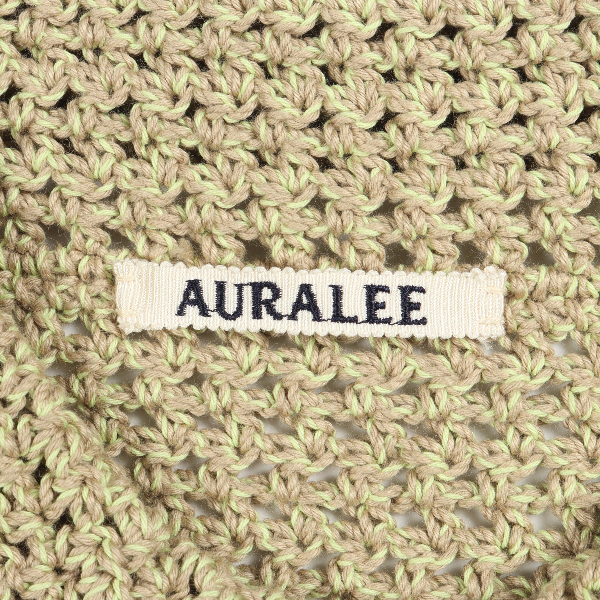 カギ編み カーディガン コットン イエローグリーン オーラリー トップス AURALEE