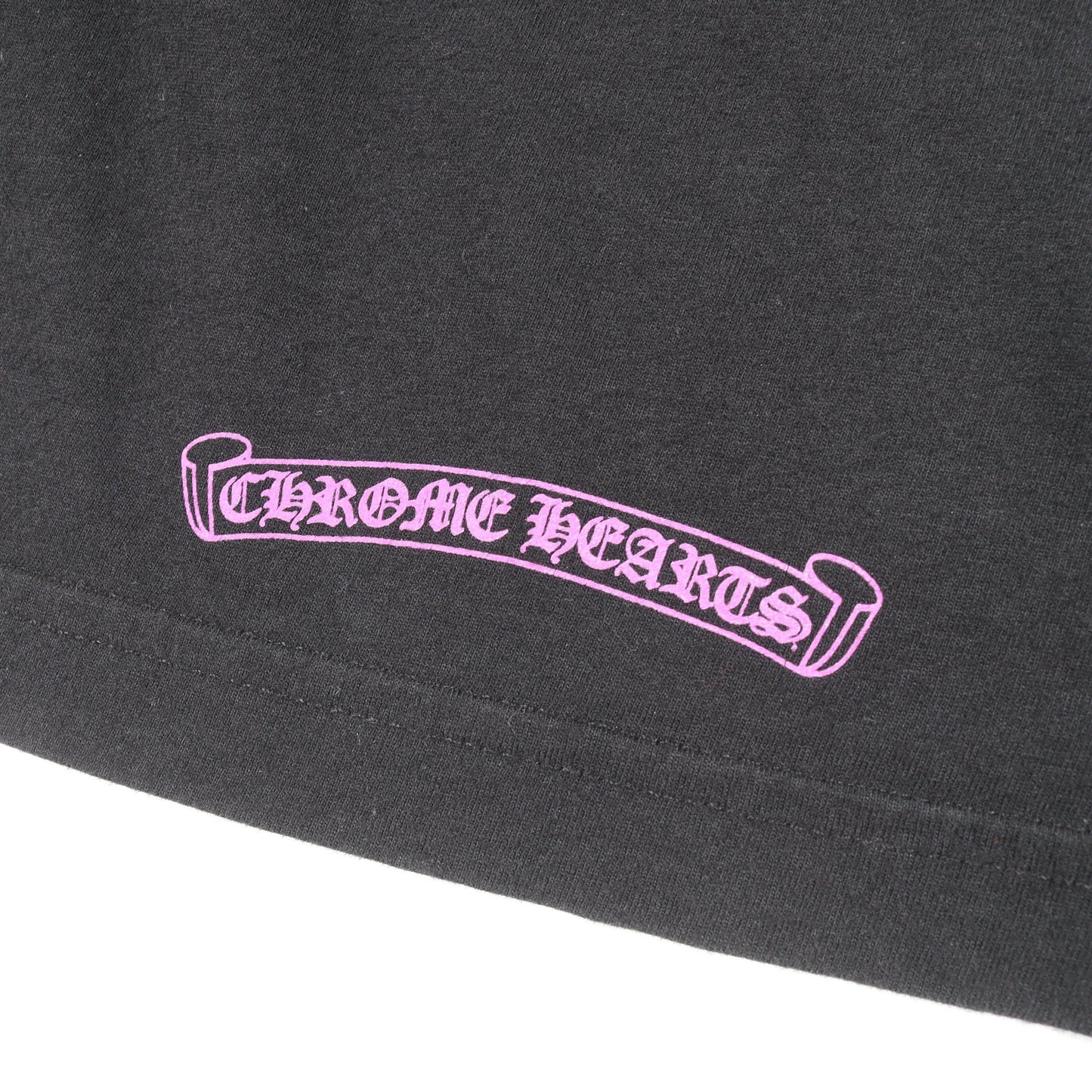 ネックロゴ ポケット付き 長袖Tシャツ コットン ブラック パープル クロムハーツ トップス Chrome Hearts