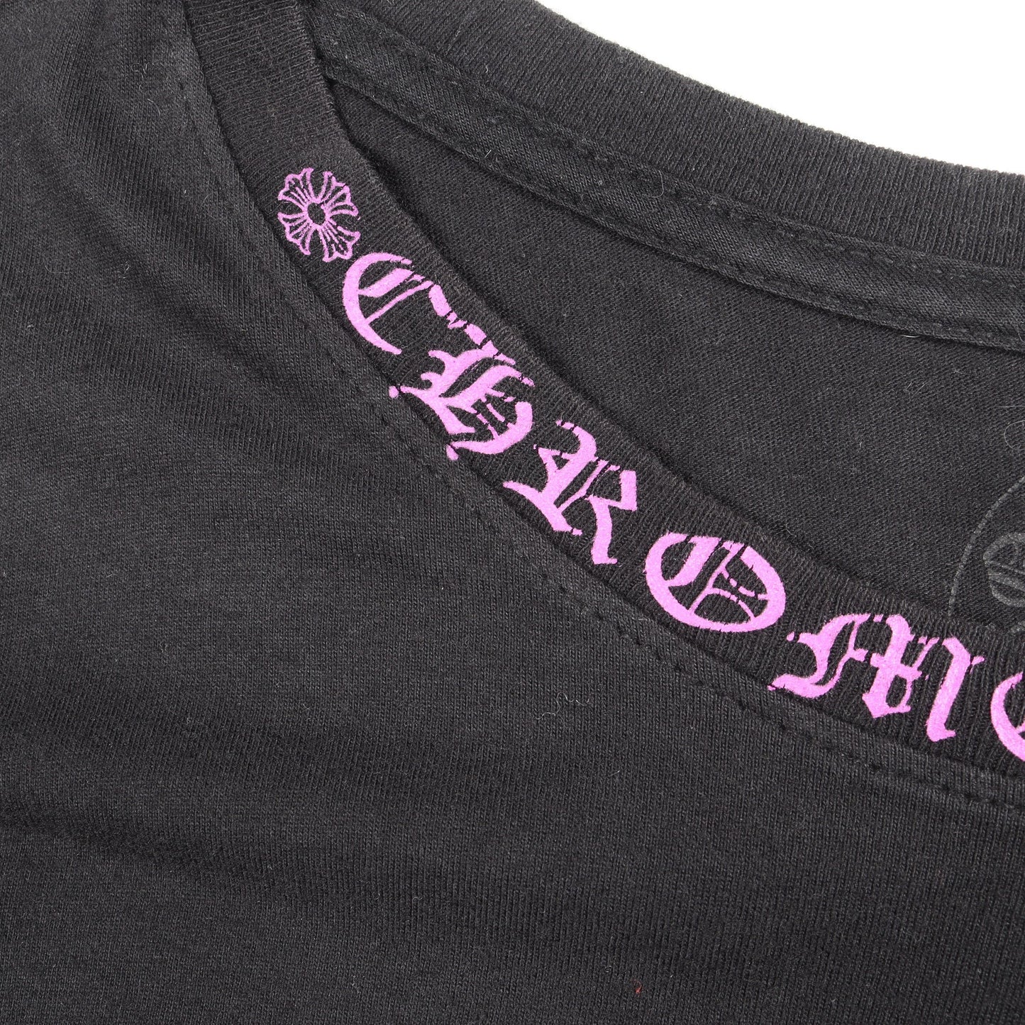 ネックロゴ ポケット付き 長袖Tシャツ コットン ブラック パープル クロムハーツ トップス Chrome Hearts