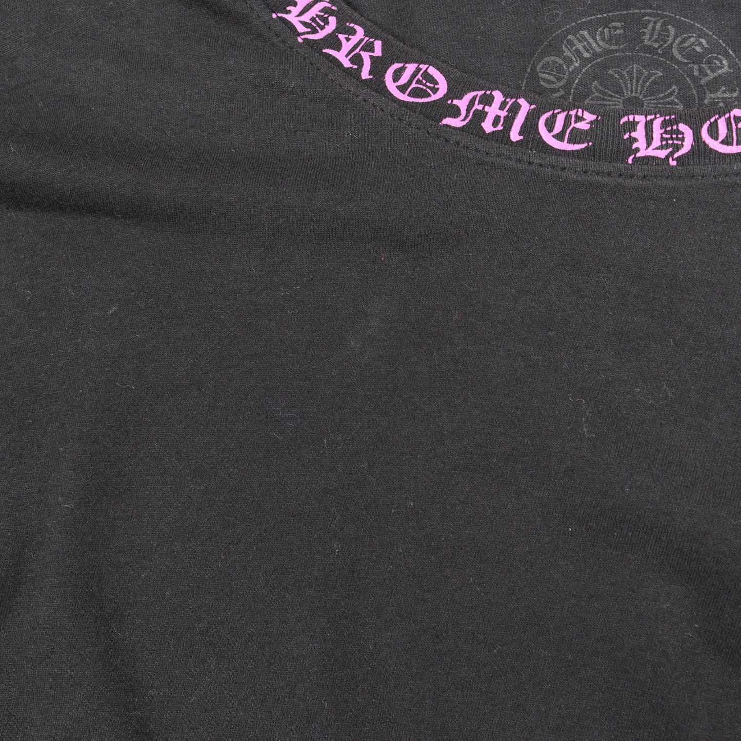 ネックロゴ ポケット付き 長袖Tシャツ コットン ブラック パープル クロムハーツ トップス Chrome Hearts