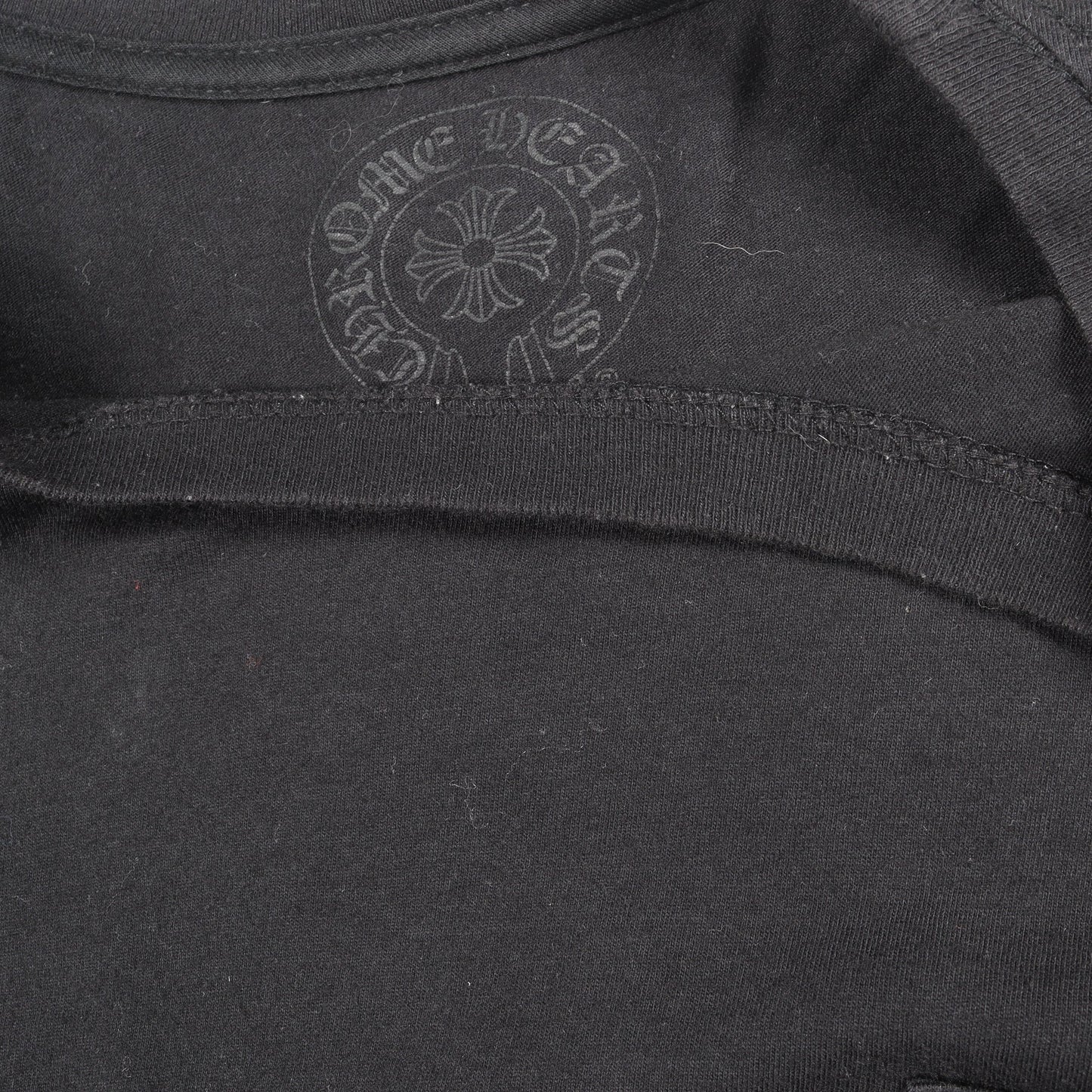 ネックロゴ ポケット付き 長袖Tシャツ コットン ブラック パープル クロムハーツ トップス Chrome Hearts