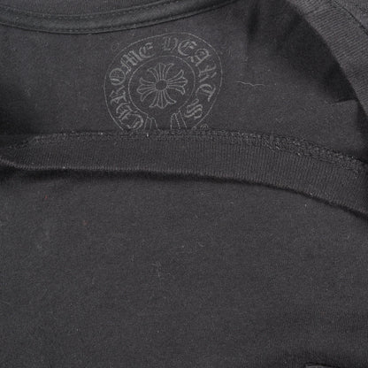 ネックロゴ ポケット付き 長袖Tシャツ コットン ブラック パープル クロムハーツ トップス Chrome Hearts