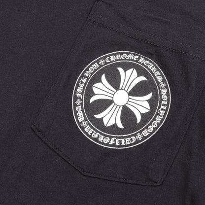 サークルロゴ アームロゴ ポケット付き 長袖Tシャツ コットン ブラック クロムハーツ トップス Chrome Hearts