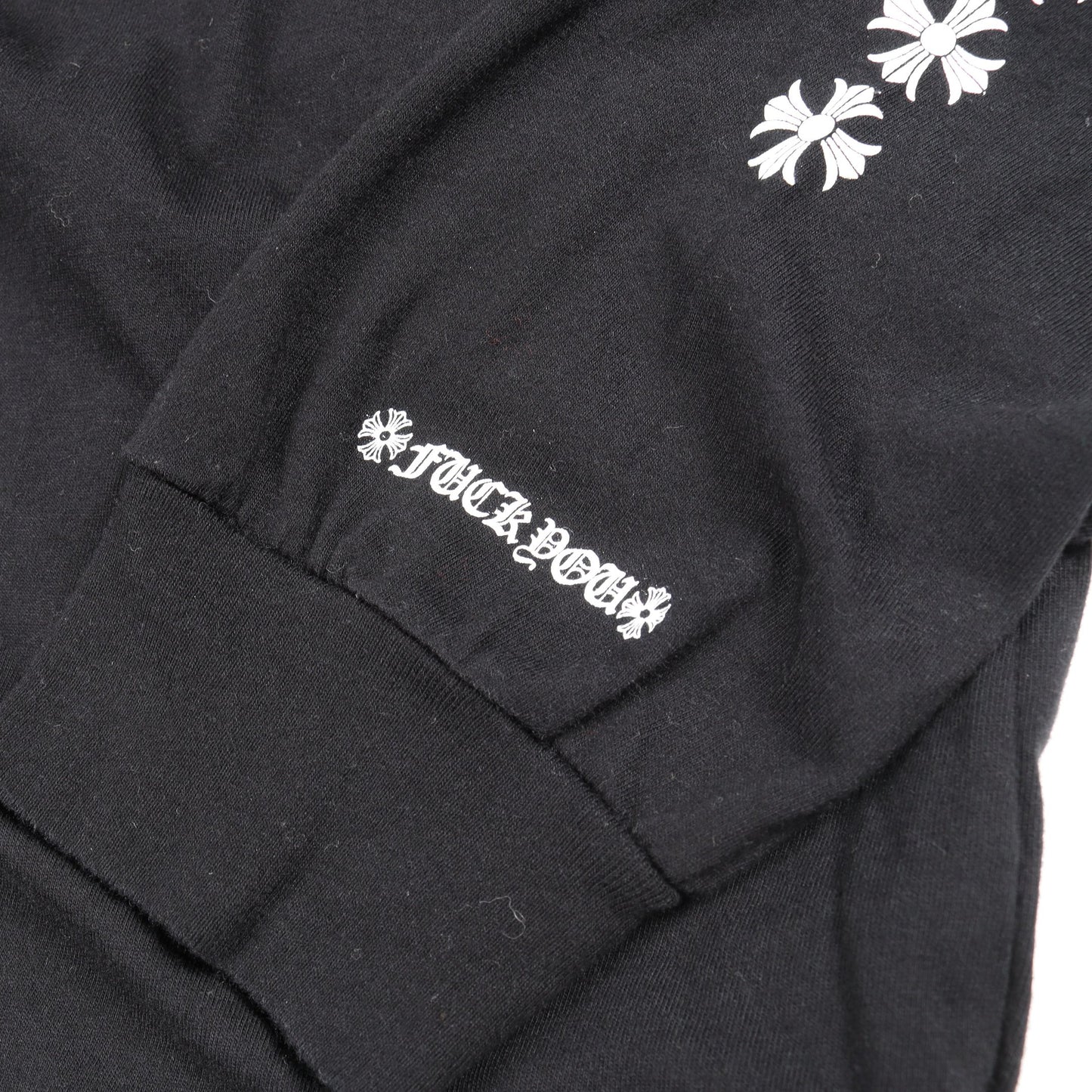 サークルロゴ アームロゴ ポケット付き 長袖Tシャツ コットン ブラック クロムハーツ トップス Chrome Hearts