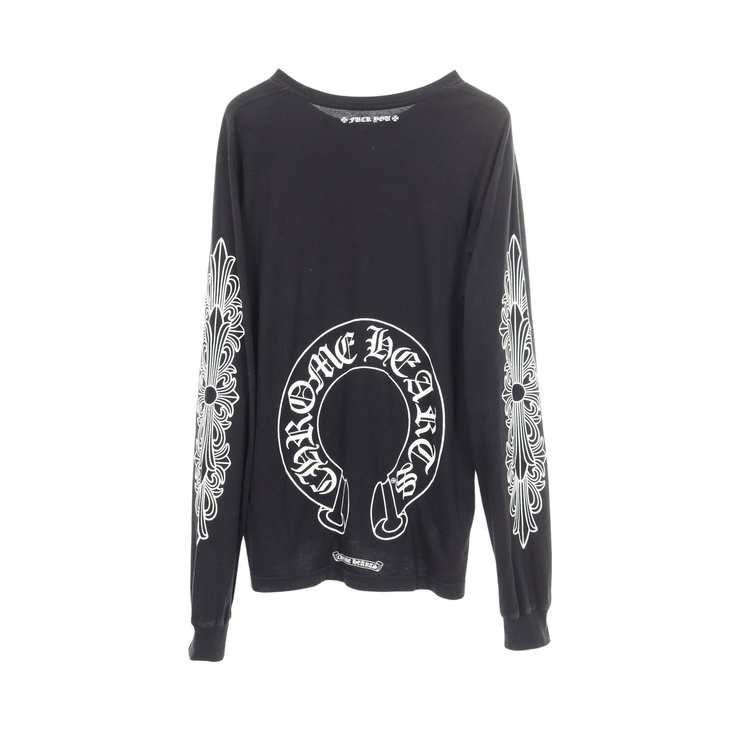 ホースシュー アームフローラルプリント ポケット付き 長袖Tシャツ コットン ブラック クロムハーツ トップス Chrome Hearts