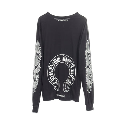 ホースシュー アームフローラルプリント ポケット付き 長袖Tシャツ コットン ブラック クロムハーツ トップス Chrome Hearts