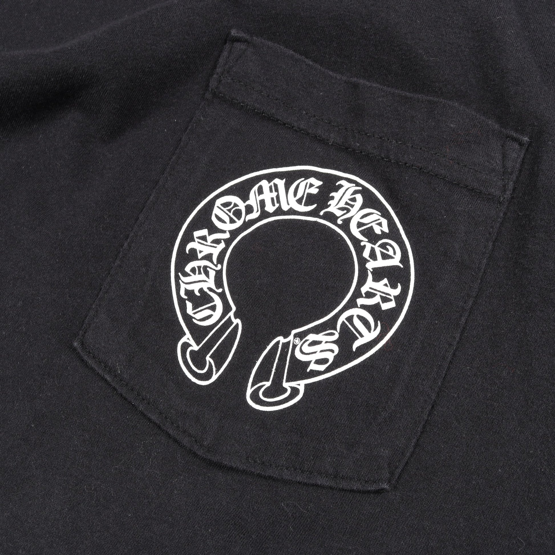 ホースシュー アームフローラルプリント ポケット付き 長袖Tシャツ コットン ブラック クロムハーツ トップス Chrome Hearts
