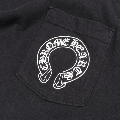 ホースシュー アームフローラルプリント ポケット付き 長袖Tシャツ コットン ブラック クロムハーツ トップス Chrome Hearts