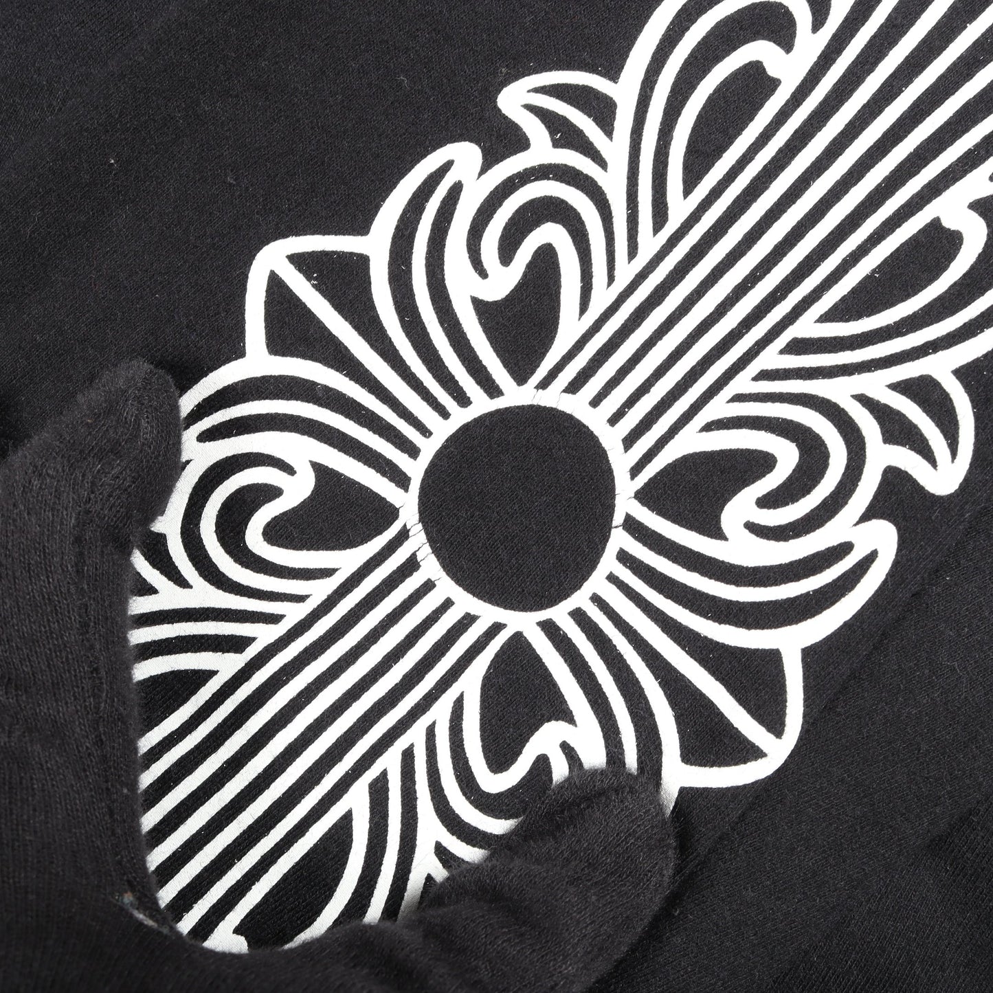 ホースシュー アームフローラルプリント ポケット付き 長袖Tシャツ コットン ブラック クロムハーツ トップス Chrome Hearts