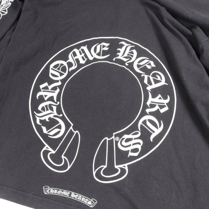 ホースシュー アームフローラルプリント ポケット付き 長袖Tシャツ コットン ブラック クロムハーツ トップス Chrome Hearts