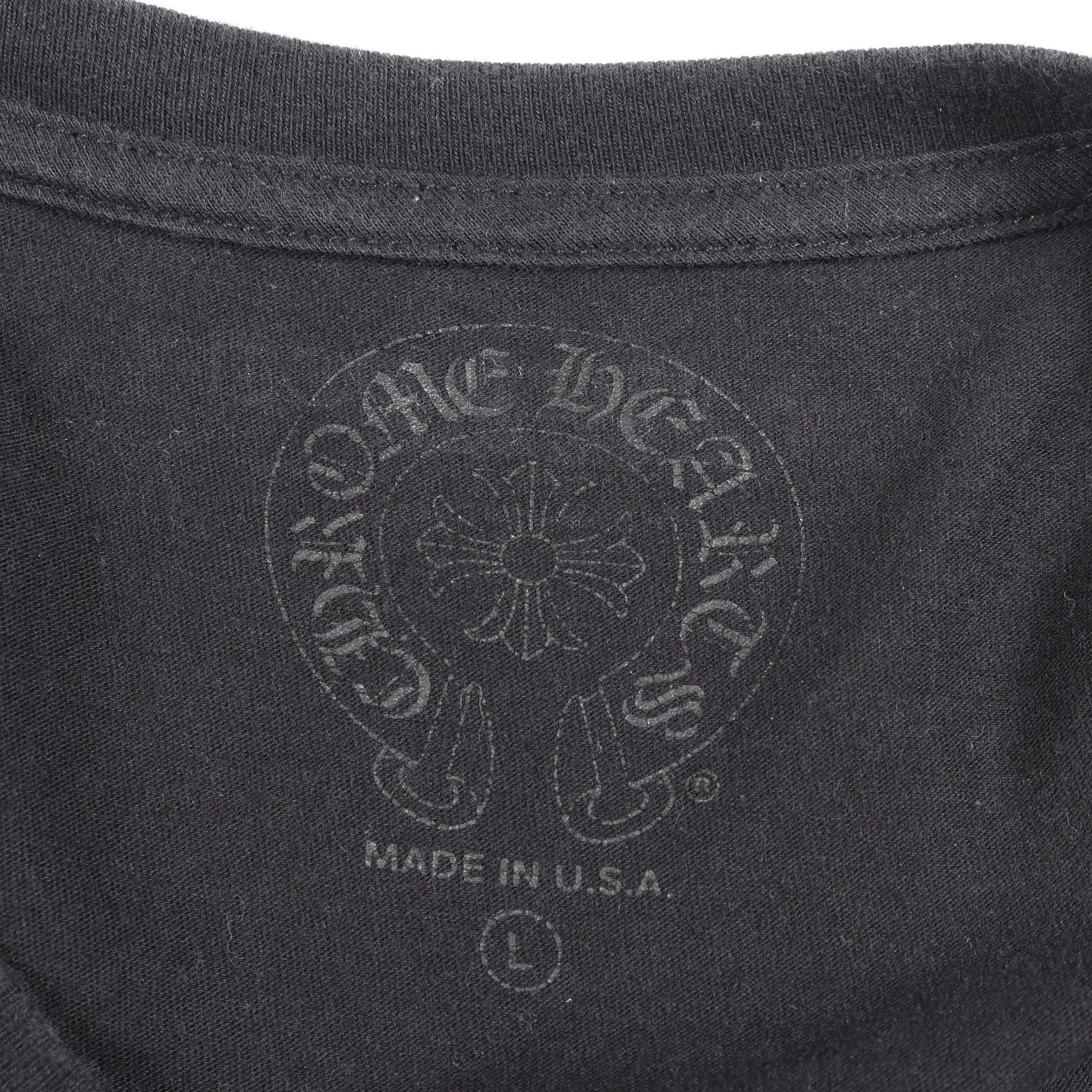 ホースシュー アームフローラルプリント ポケット付き 長袖Tシャツ コットン ブラック クロムハーツ トップス Chrome Hearts