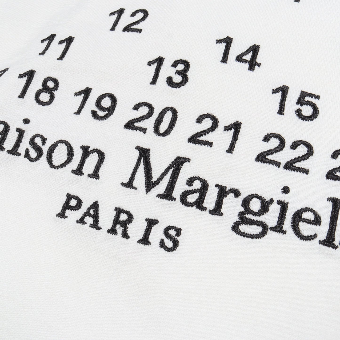カレンダーロゴ 刺繍 半袖Tシャツ コットン ホワイト メゾンマルジェラ110 トップス Maison Margiela 1 10