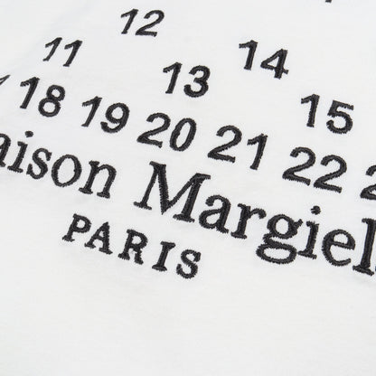カレンダーロゴ 刺繍 半袖Tシャツ コットン ホワイト メゾンマルジェラ110 トップス Maison Margiela 1 10