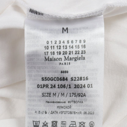 カレンダーロゴ 刺繍 半袖Tシャツ コットン ホワイト メゾンマルジェラ110 トップス Maison Margiela 1 10