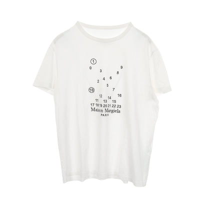 カレンダーロゴ 刺繍 半袖Tシャツ コットン ホワイト メゾンマルジェラ110 トップス Maison Margiela 1 10