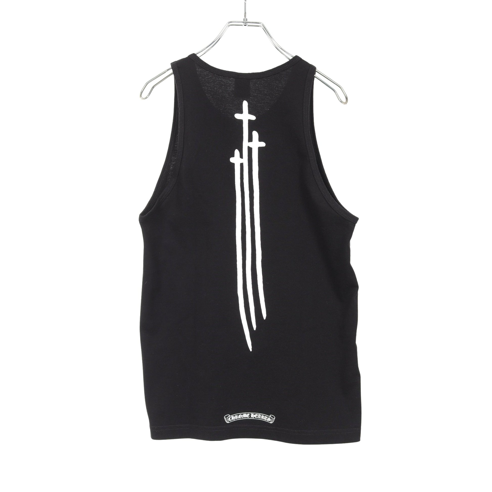 バーティカルロゴ タンクトップ コットン ブラック クロムハーツ トップス Chrome Hearts