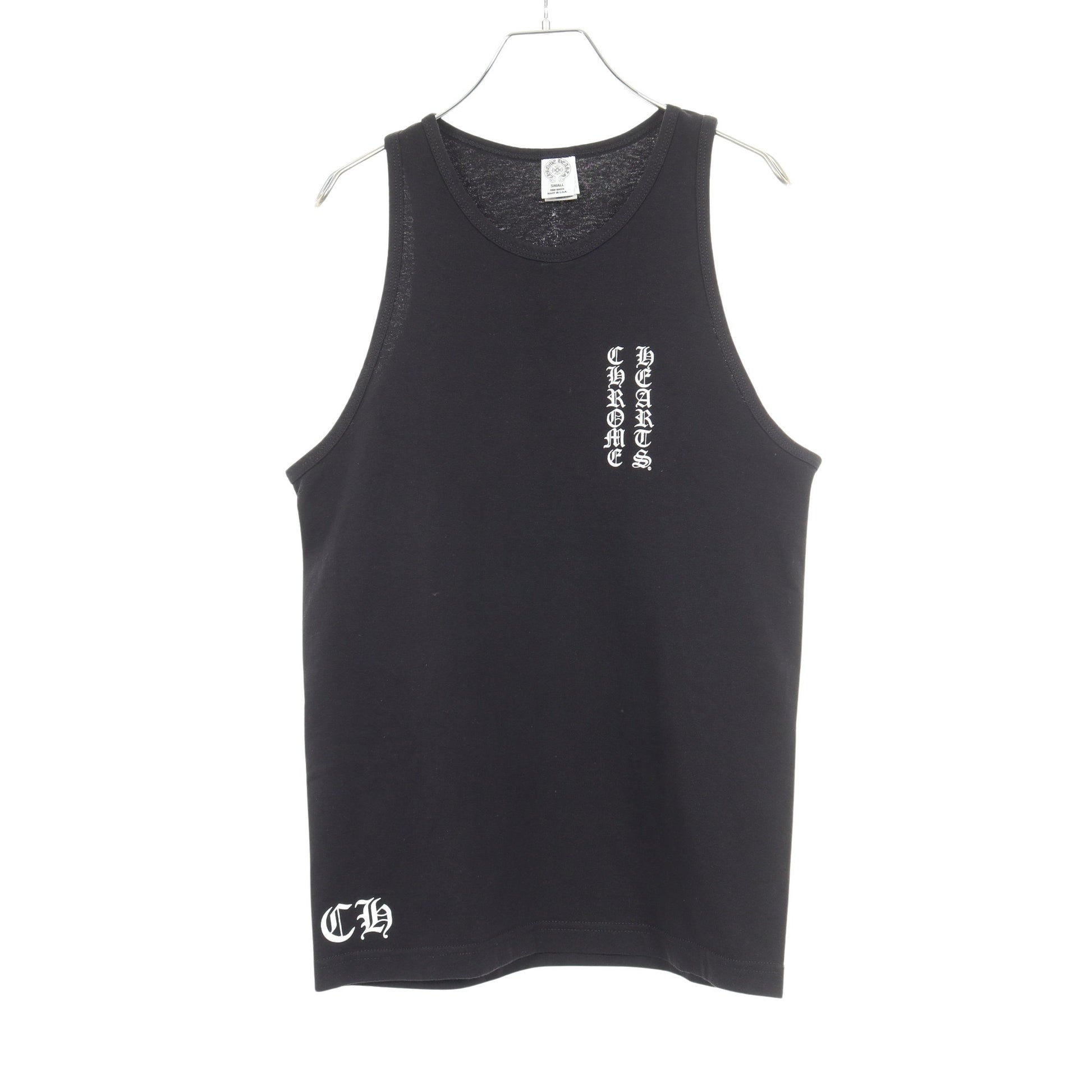 バーティカルロゴ タンクトップ コットン ブラック クロムハーツ トップス Chrome Hearts