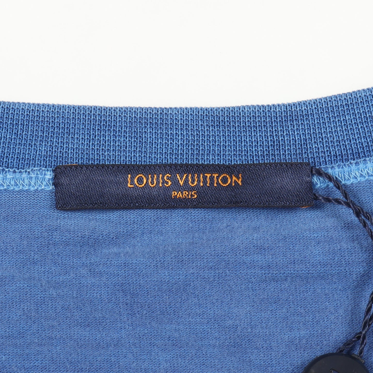 リフレクティブロゴ ヴィンテージ加工 オーバーサイズ 半袖Tシャツ コットン ブルー ルイヴィトン トップス LOUIS VUITTON