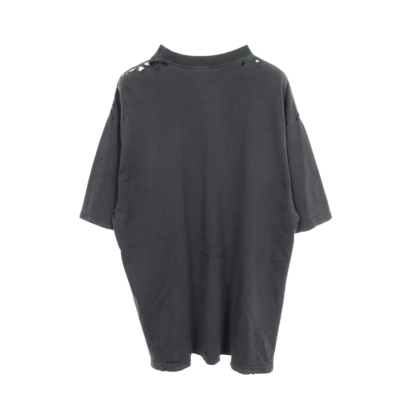 自由の女神 ヴィンテージ加工 ダメージ加工 半袖Tシャツ コットン グレー バレンシアガ