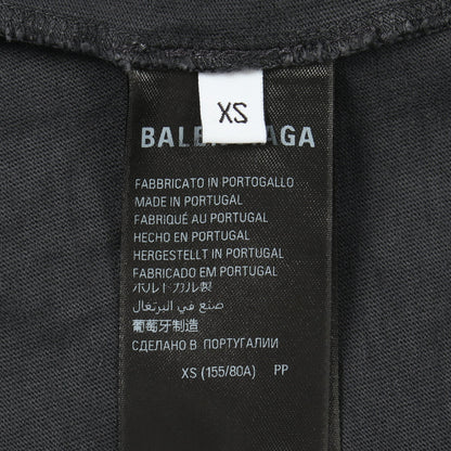 自由の女神 ヴィンテージ加工 ダメージ加工 半袖Tシャツ コットン グレー バレンシアガ