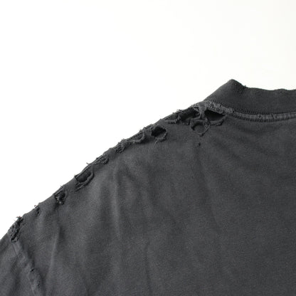 自由の女神 ヴィンテージ加工 ダメージ加工 半袖Tシャツ コットン グレー バレンシアガ