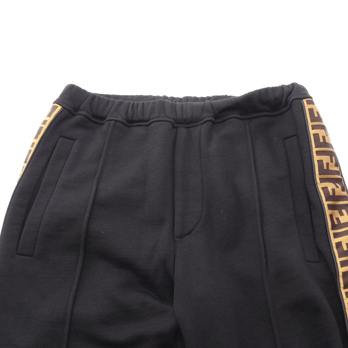 ズッカ プルオーバーパーカー スウェットパンツ セットアップ コットン ウール ブラック ゴールド ブラウン フェンディ スーツ FENDI