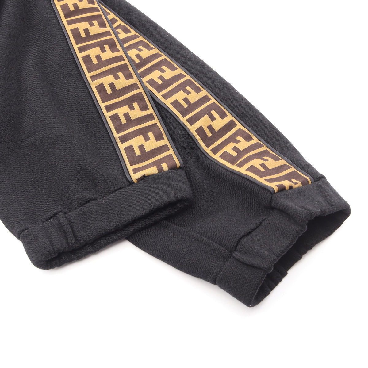 ズッカ プルオーバーパーカー スウェットパンツ セットアップ コットン ウール ブラック ゴールド ブラウン フェンディ スーツ FENDI
