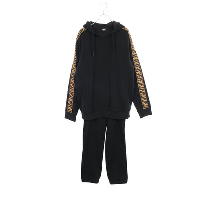 ズッカ プルオーバーパーカー スウェットパンツ セットアップ コットン ウール ブラック ゴールド ブラウン フェンディ スーツ FENDI