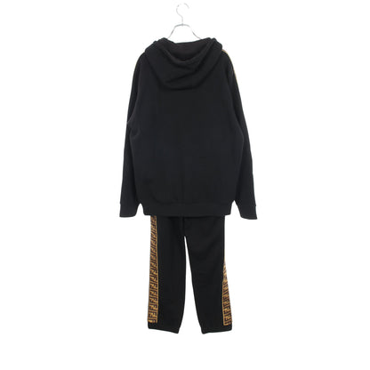 ズッカ プルオーバーパーカー スウェットパンツ セットアップ コットン ウール ブラック ゴールド ブラウン フェンディ スーツ FENDI