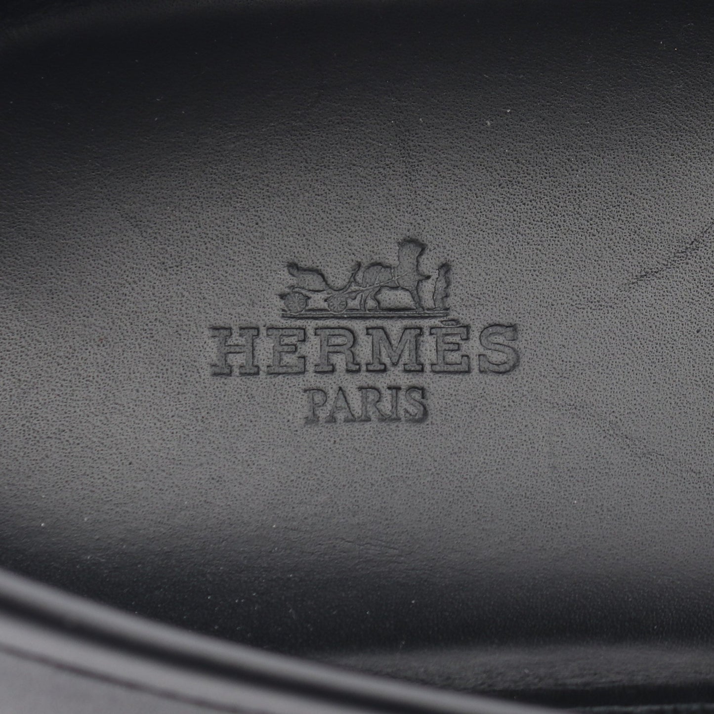 イグナシオ シェーヌダンクル モカシン レザー ブラック エルメス