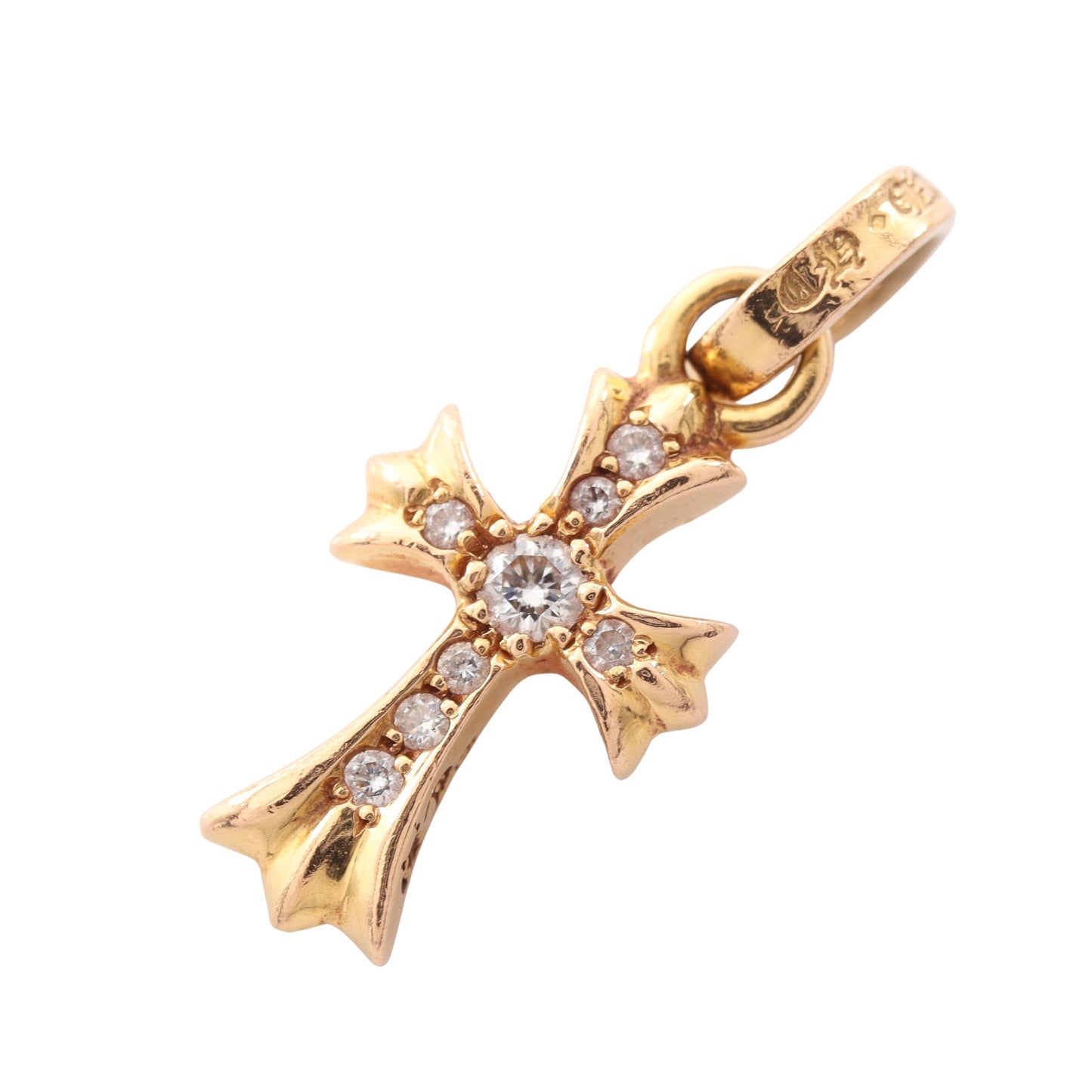 CHクロス ベビーファット ペンダントトップ 22K ダイヤモンド ゴールド クリア クロムハーツ