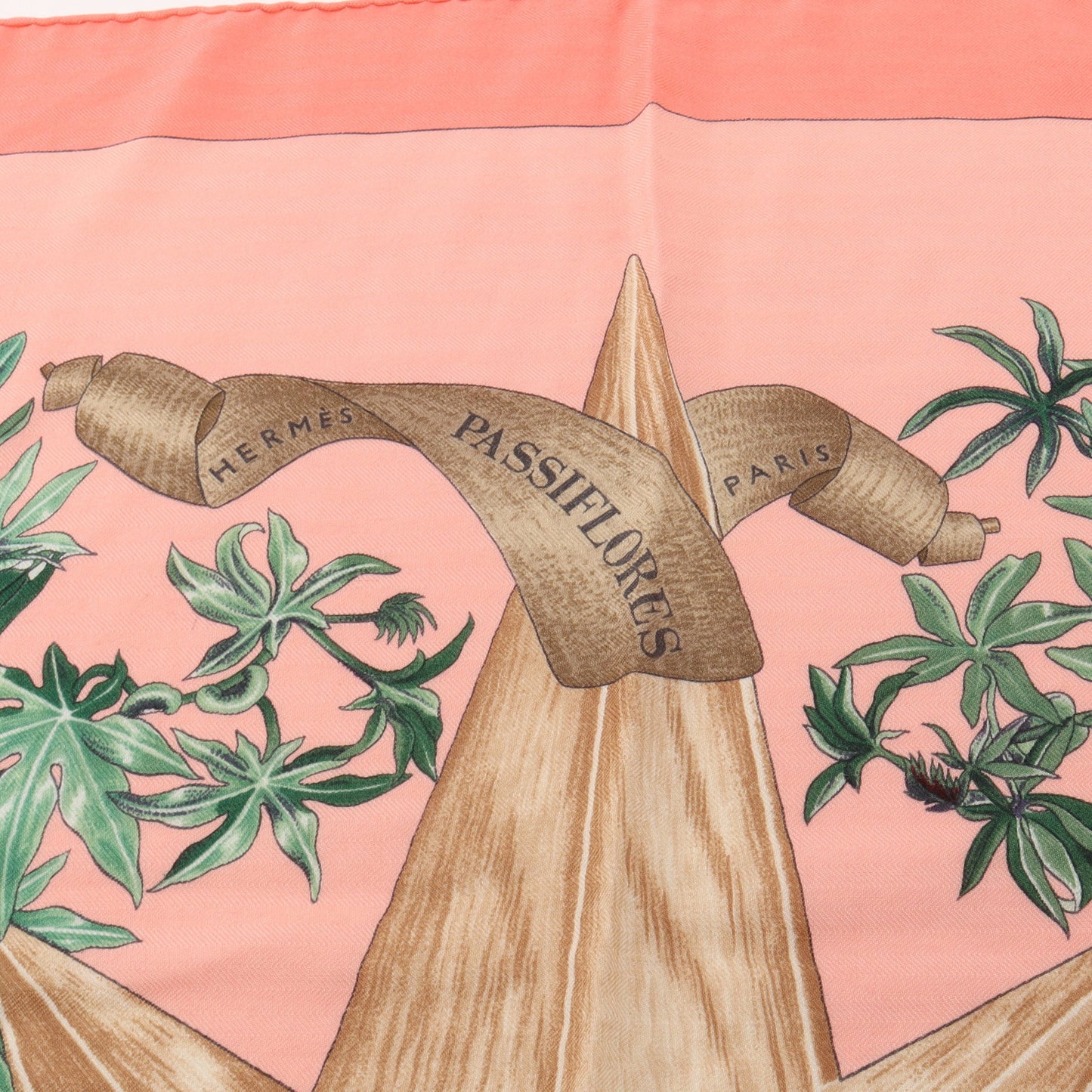 カレジェアン カレ140 PASSIFLORES スカーフ ショール カシミヤ シルク ピンク マルチカラー エルメス