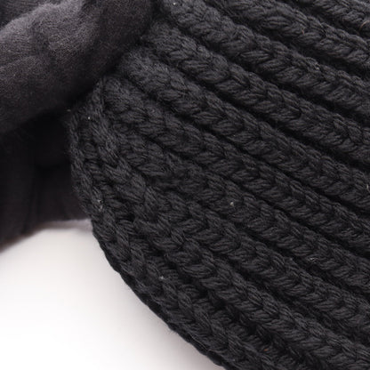 Re-Nylon 三角プレート 切替 ニットキャップ ビーニー ウール ナイロン ブラック プラダ