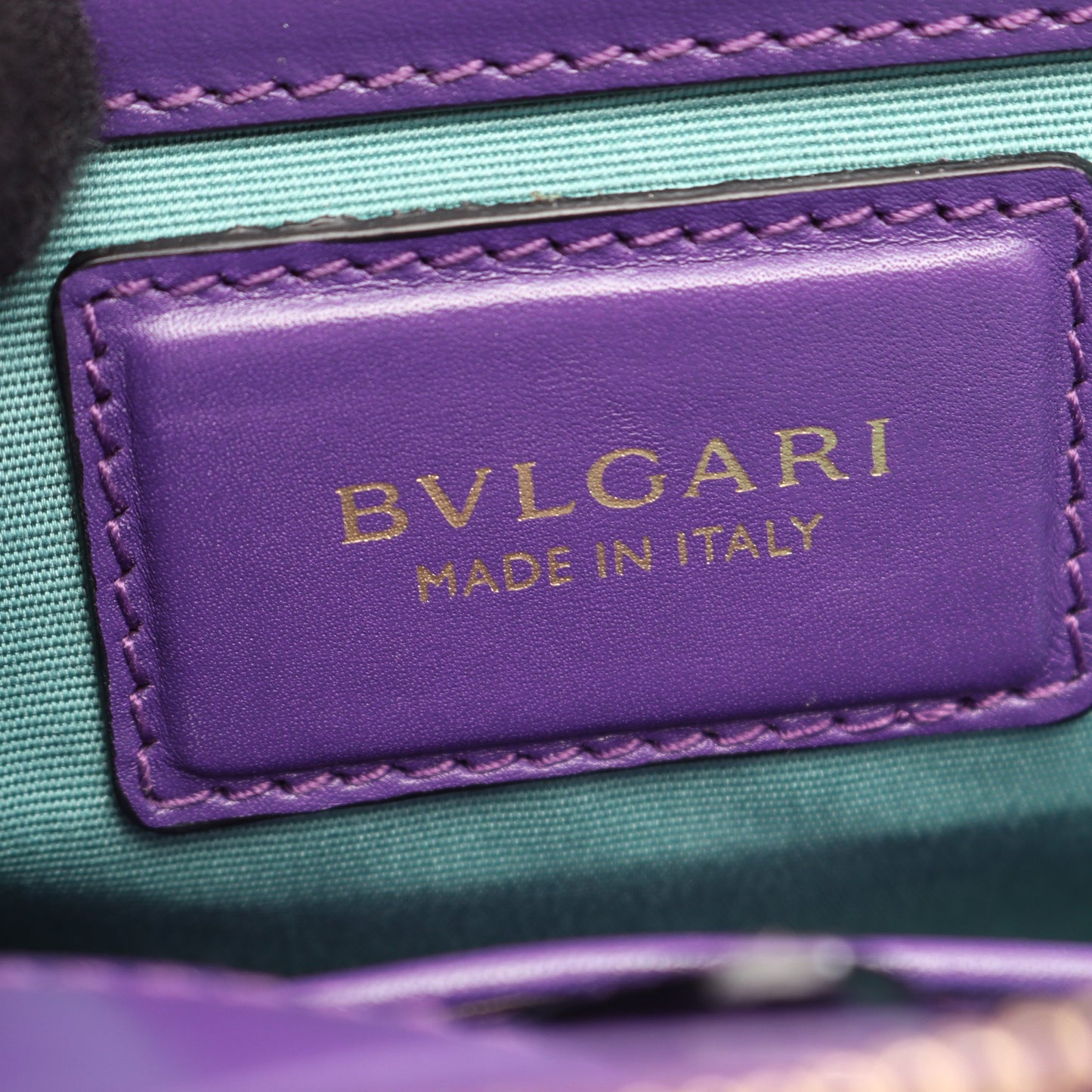 セルペンティ フォーエバー チェーンショルダーバッグ レザー パープル ブルガリ バッグ BVLGARI