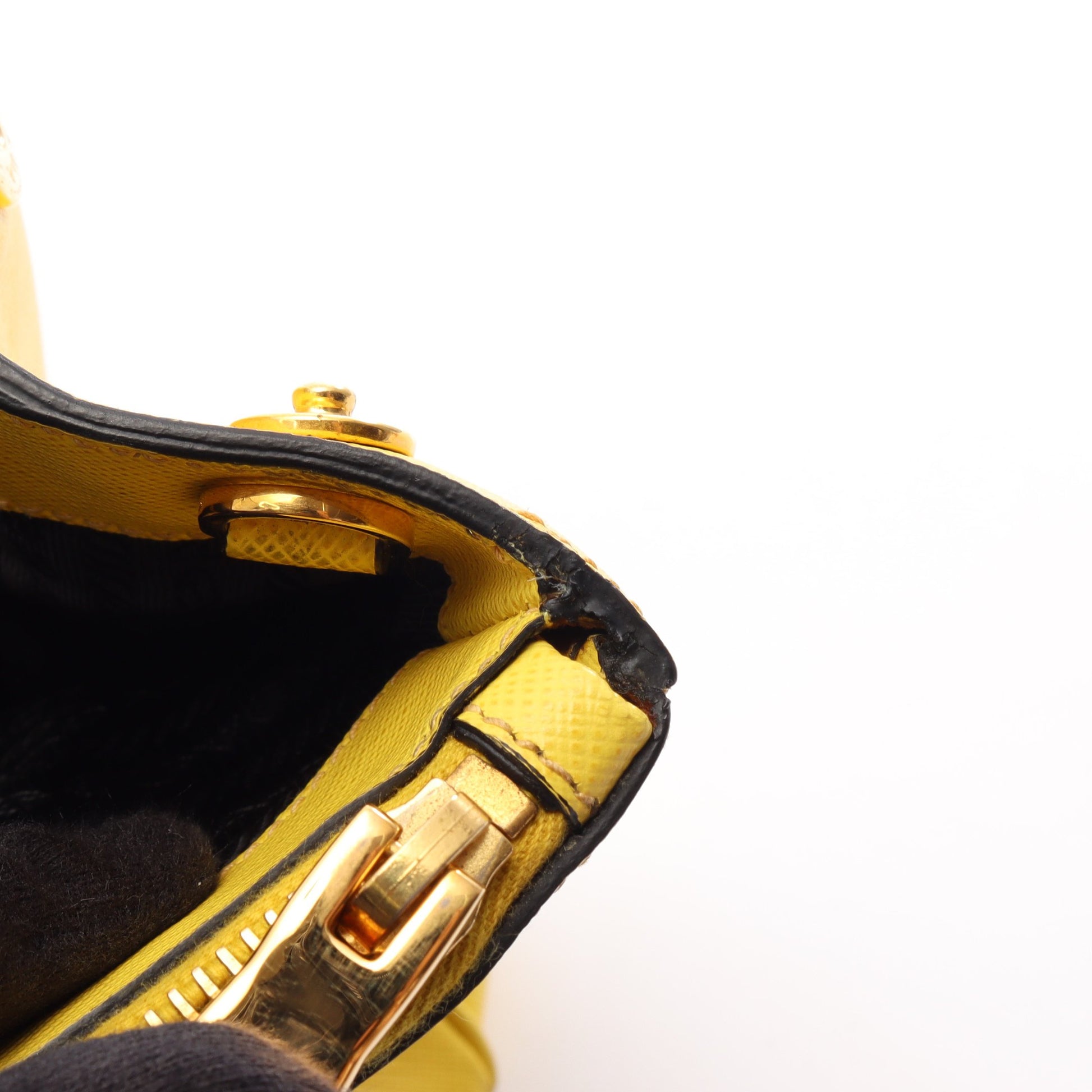 SAFFIANO LUX 2WAY ハンドバッグ トートバッグ サフィアーノレザー イエロー プラダ バッグ PRADA