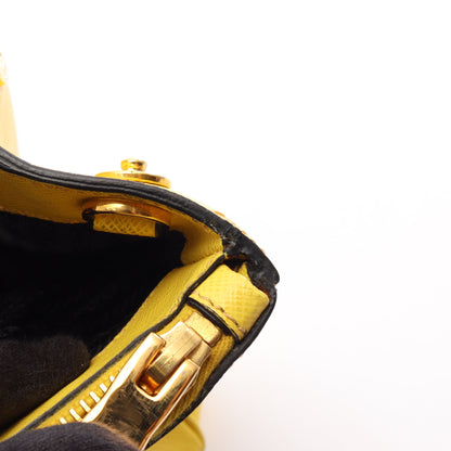 SAFFIANO LUX 2WAY ハンドバッグ トートバッグ サフィアーノレザー イエロー プラダ バッグ PRADA