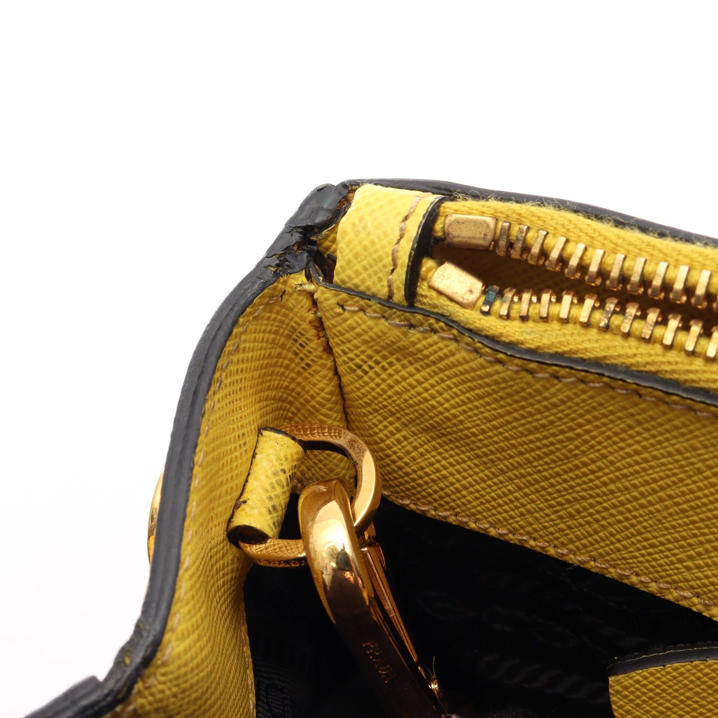 SAFFIANO LUX 2WAY ハンドバッグ トートバッグ サフィアーノレザー イエロー プラダ バッグ PRADA