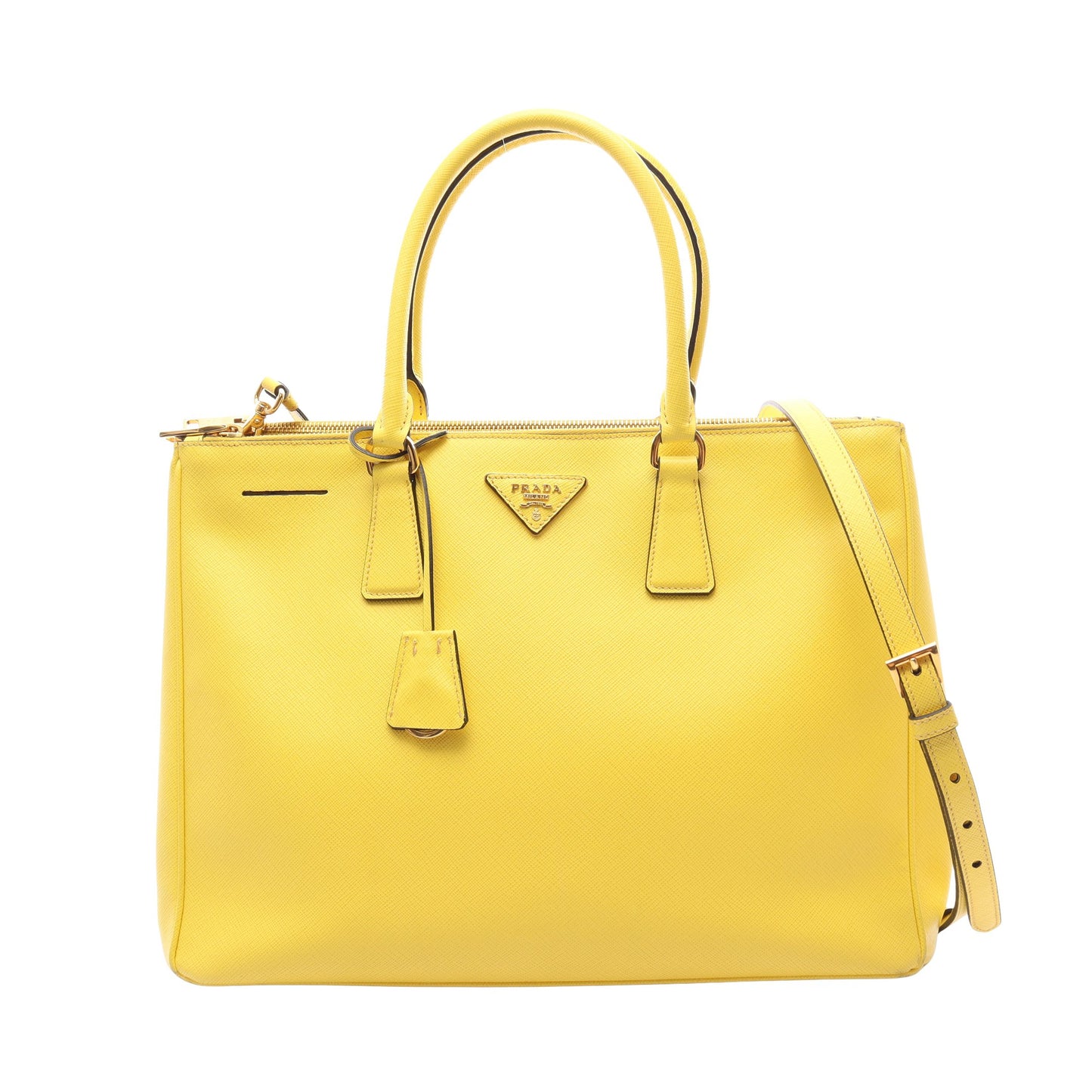 SAFFIANO LUX 2WAY ハンドバッグ トートバッグ サフィアーノレザー イエロー プラダ バッグ PRADA