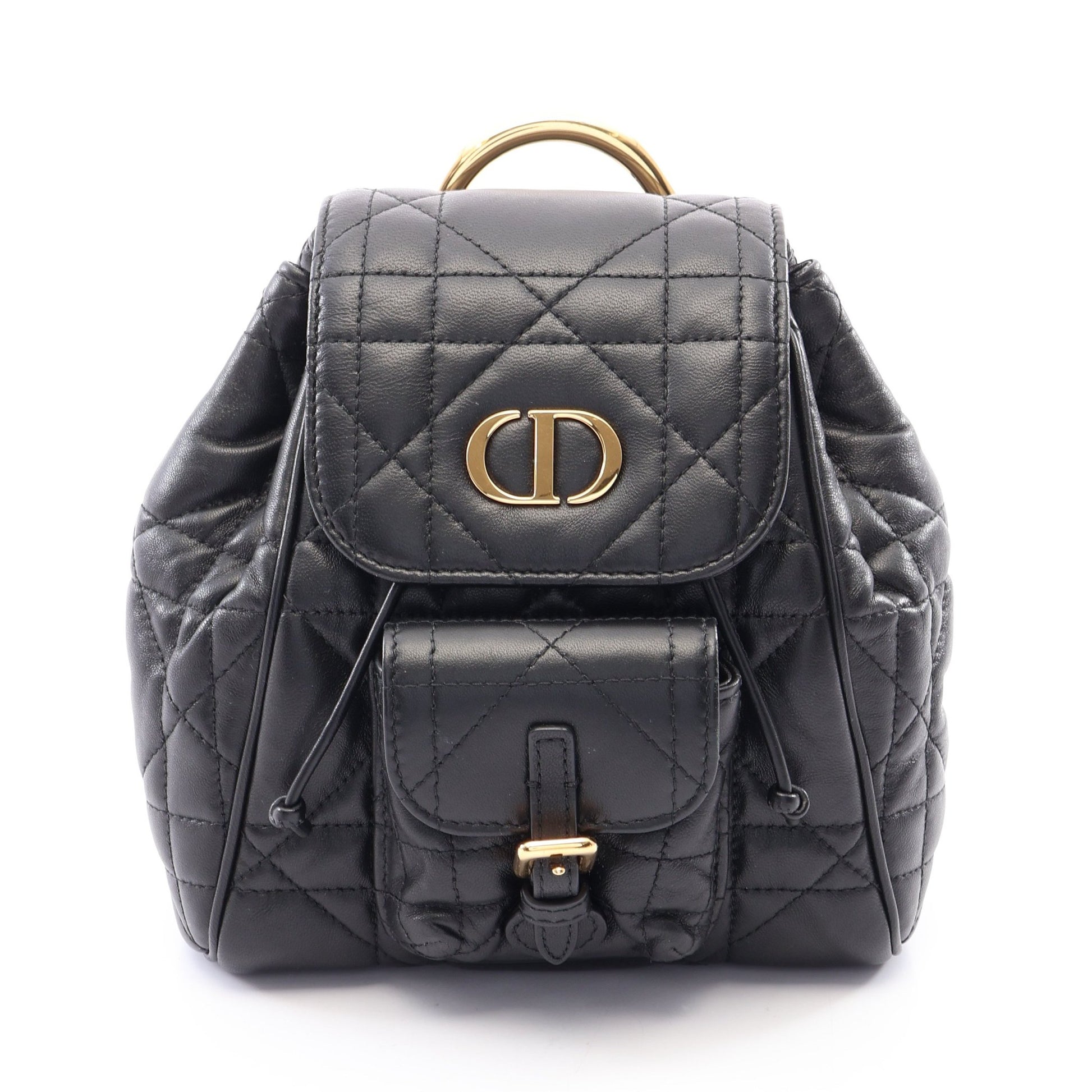 CARO カロ スモール マクロカナージュ バックパック リュックサック レザー ブラック クリスチャンディオール バッグ Christian Dior