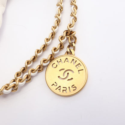 CHANEL 22 ミニ 2WAY チェーンショルダーバッグ レザー ホワイト ゴールド金具 シャネル
