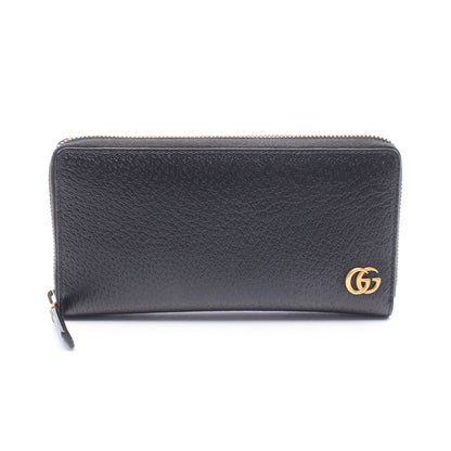 GGマーモント ラウンドファスナー長財布 レザー ブラック グッチ 財布・小物 GUCCI
