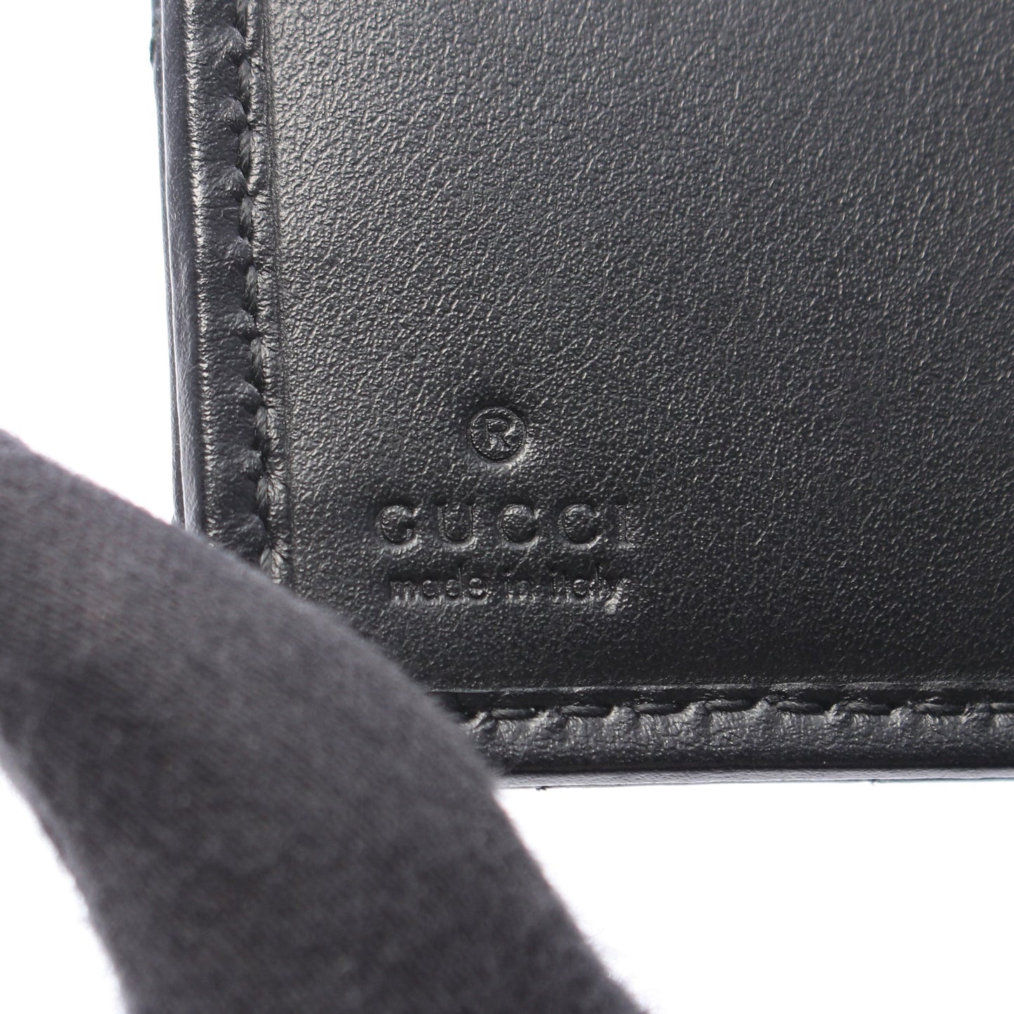 GGマーモント 二つ折り財布 レザー ブラック グッチ