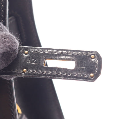ケリースポーツMM ショルダーバッグ ボックスカーフ ブラック ゴールド金具 □B刻印 エルメス