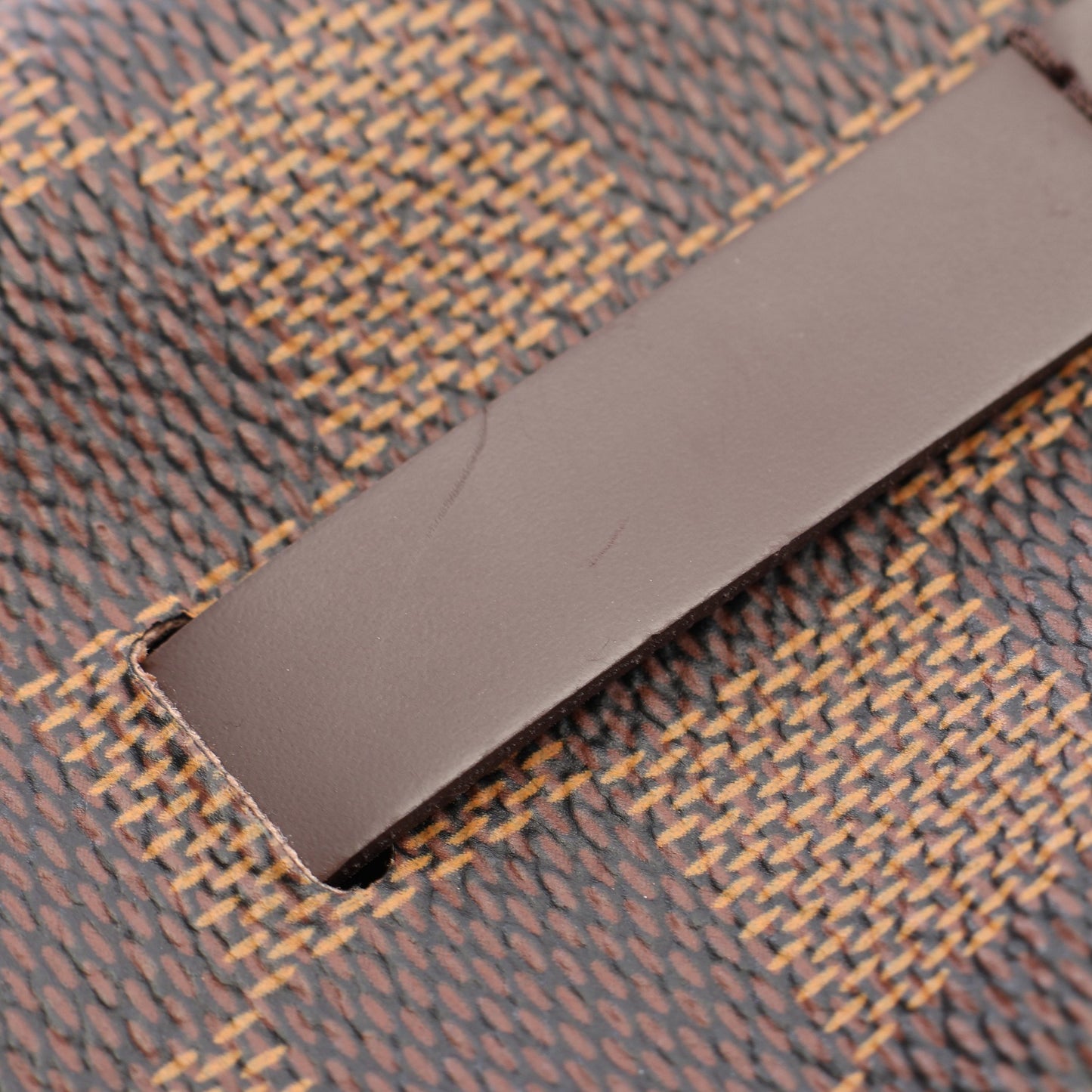 エテュイ オカピPM ダミエエベヌ ポーチ PVC レザー ブラウン ルイヴィトン